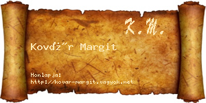 Kovár Margit névjegykártya